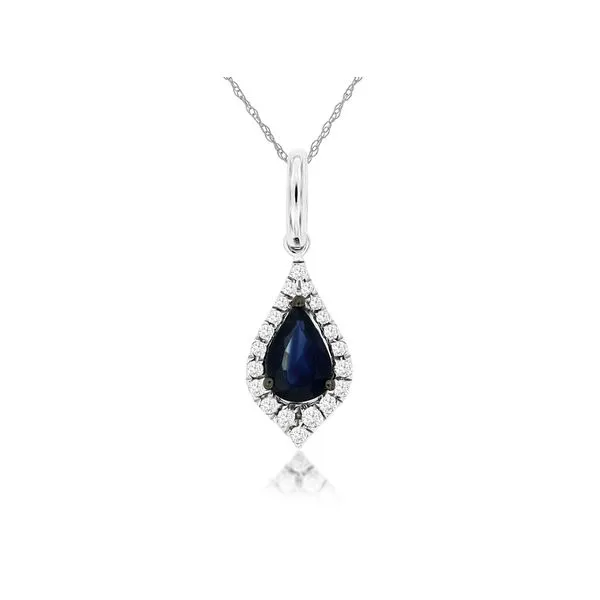 14K white gold natural sapphire and diamond necklace Lake Saint Louis Jewelers Lake Saint Louis, MO