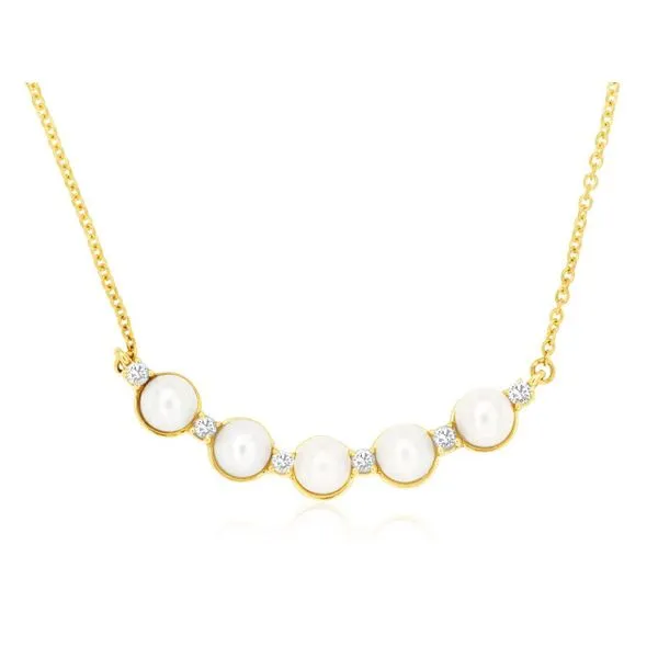 14k yellow gold pearl and diamond necklace Lake Saint Louis Jewelers Lake Saint Louis, MO