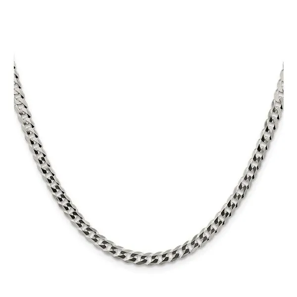 Sterling Silver flat curb chain Image 2 Lake Saint Louis Jewelers Lake Saint Louis, MO