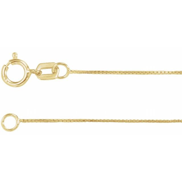 14k yellow gold fine box chain Lake Saint Louis Jewelers Lake Saint Louis, MO