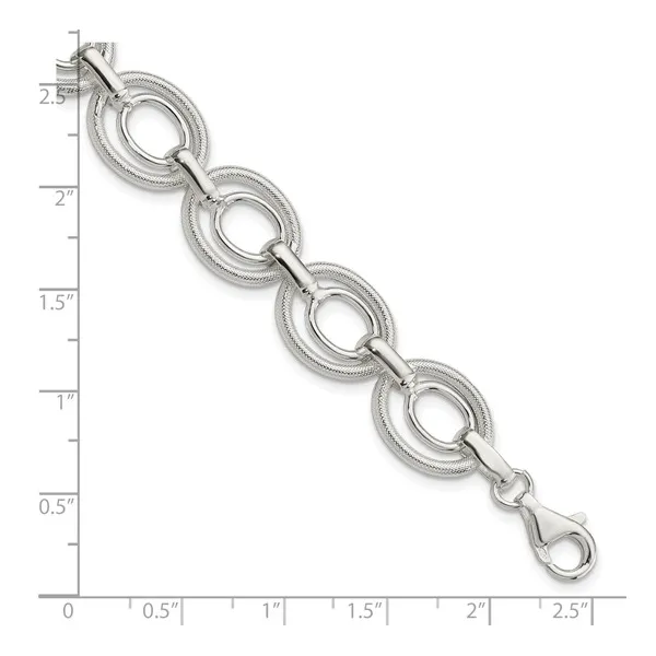 Sterling Silver Polished And Textured Link Bracelet Image 3 Lake Saint Louis Jewelers Lake Saint Louis, MO