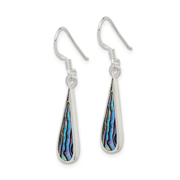 Sterling Silver Polished Abalone Teardrop Dangle Earrings Image 2 Lake Saint Louis Jewelers Lake Saint Louis, MO