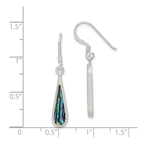 Sterling Silver Polished Abalone Teardrop Dangle Earrings Image 3 Lake Saint Louis Jewelers Lake Saint Louis, MO