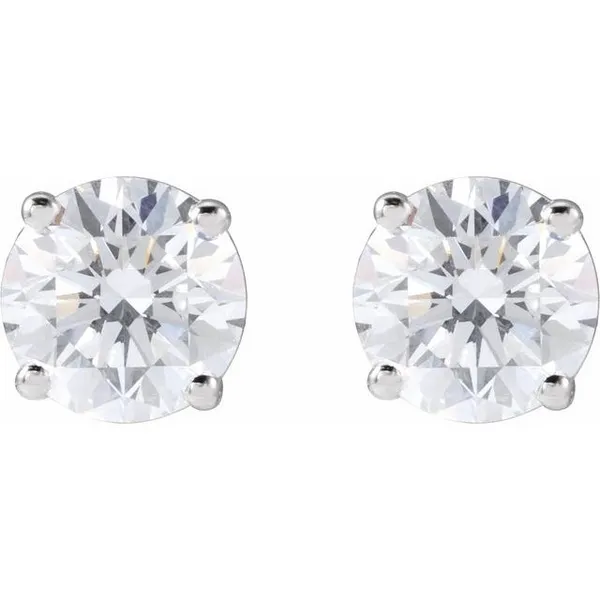 14k white gold natural diamond stud earrings Image 2 Lake Saint Louis Jewelers Lake Saint Louis, MO