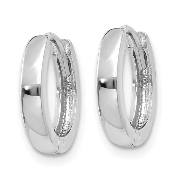14k white hinged hoop earrings Image 2 Lake Saint Louis Jewelers Lake Saint Louis, MO