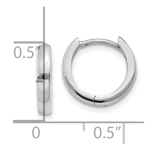 14k white hinged hoop earrings Image 4 Lake Saint Louis Jewelers Lake Saint Louis, MO