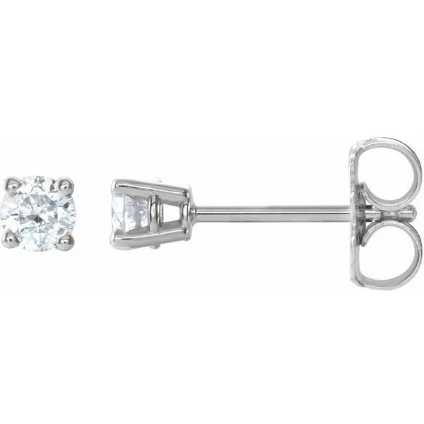 14k white gold natural diamond stud earrings Lake Saint Louis Jewelers Lake Saint Louis, MO