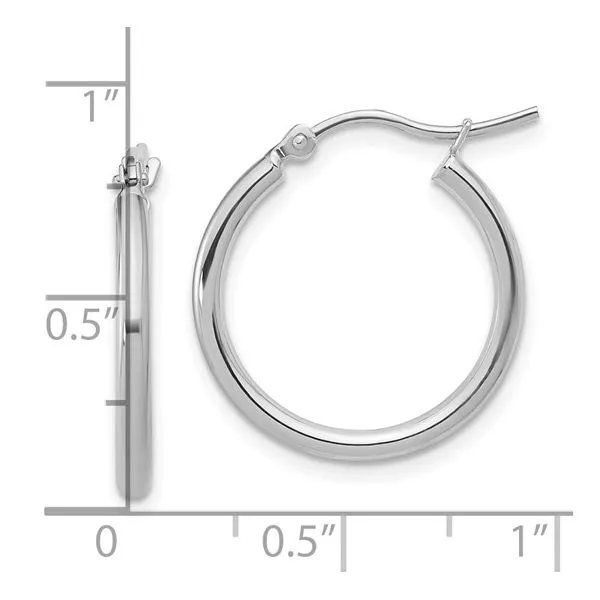14K white gold polished hoop earrings Image 4 Lake Saint Louis Jewelers Lake Saint Louis, MO