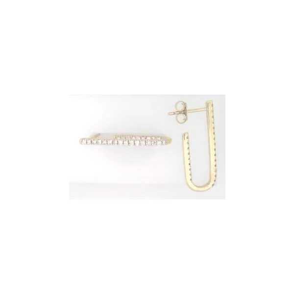 14k yellow gold natural diamond inside out J hoop earrings Lake Saint Louis Jewelers Lake Saint Louis, MO