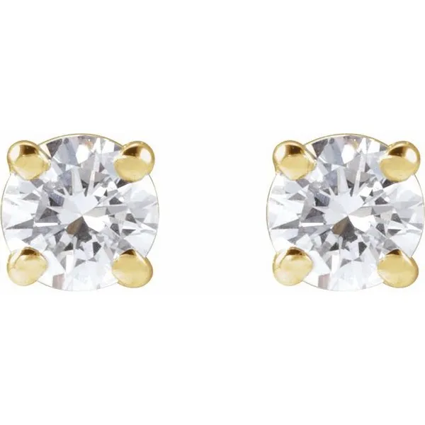 14k yellow gold natural diamond stud earrings Image 2 Lake Saint Louis Jewelers Lake Saint Louis, MO