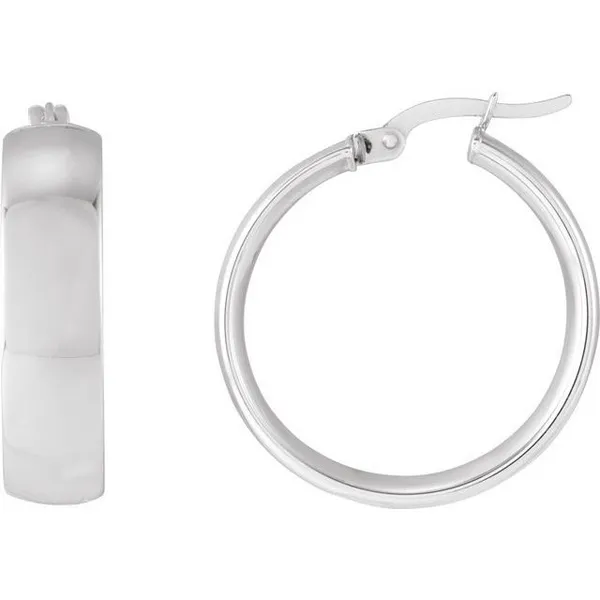 14k white gold tube hoop earrings. Lake Saint Louis Jewelers Lake Saint Louis, MO