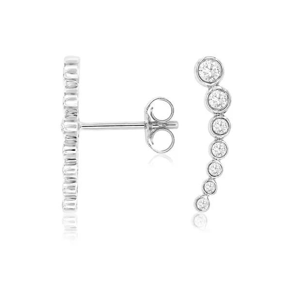 14K white gold natural diamond crawler earrings Lake Saint Louis Jewelers Lake Saint Louis, MO
