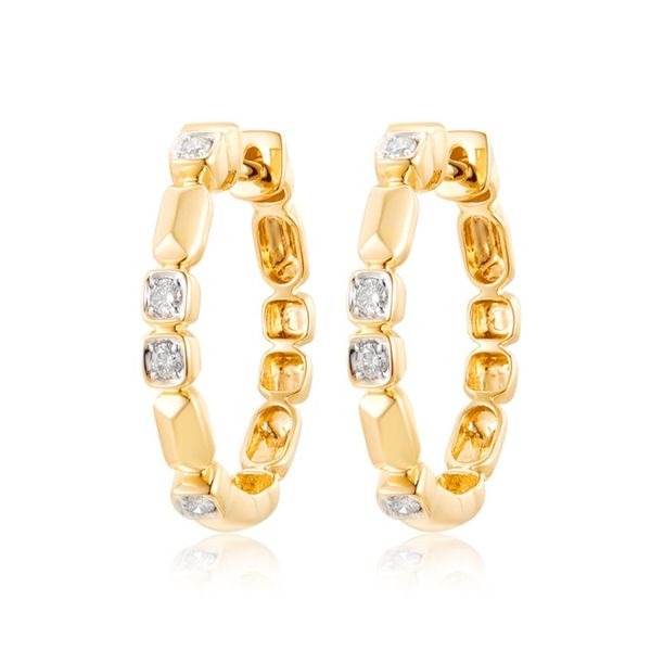 14k yellow gold natural diamond earrings. Lake Saint Louis Jewelers Lake Saint Louis, MO