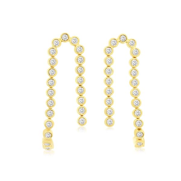14K yellow gold natural diamond drop earrings. Lake Saint Louis Jewelers Lake Saint Louis, MO