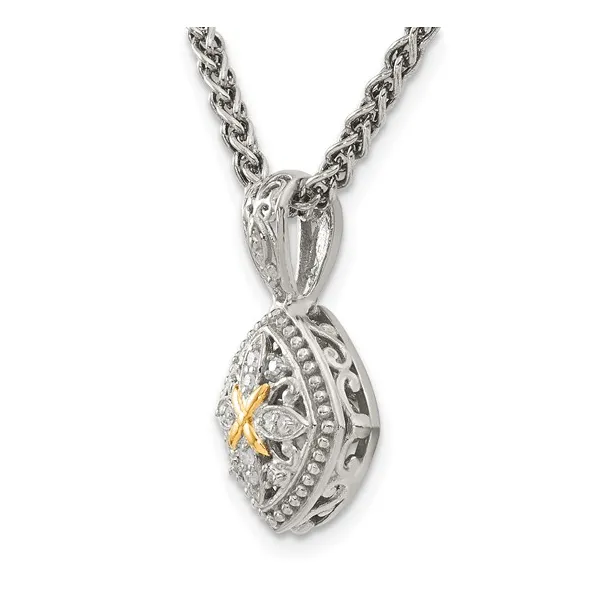 Sterling Silver with 14k yellow gold diamond pendant Image 4 Lake Saint Louis Jewelers Lake Saint Louis, MO