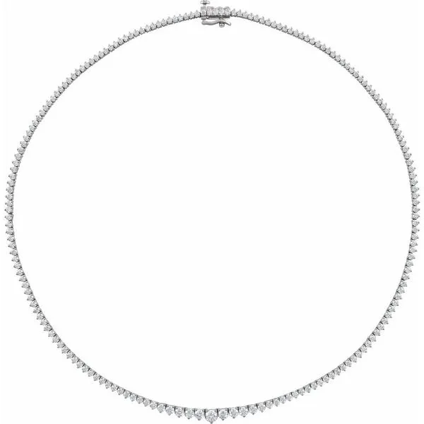14K white gold natural diamond graduating line necklace Lake Saint Louis Jewelers Lake Saint Louis, MO