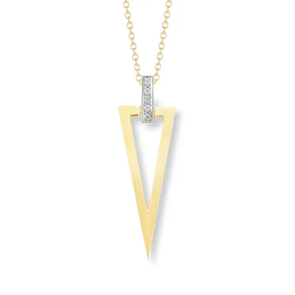 14k yellow gold natural diamond triangle necklace Lake Saint Louis Jewelers Lake Saint Louis, MO