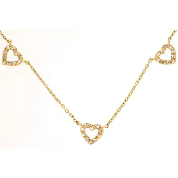 14K yellow gold station heart necklace Lake Saint Louis Jewelers Lake Saint Louis, MO