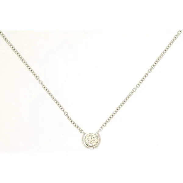 14K white gold natural diamond bezel station necklace Lake Saint Louis Jewelers Lake Saint Louis, MO