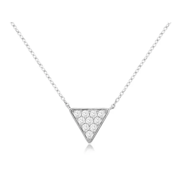 14K white gold natural diamond triangle necklace Lake Saint Louis Jewelers Lake Saint Louis, MO