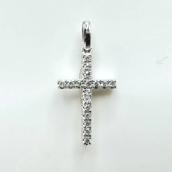 14k white gold natural diamond cross pendant Lake Saint Louis Jewelers Lake Saint Louis, MO