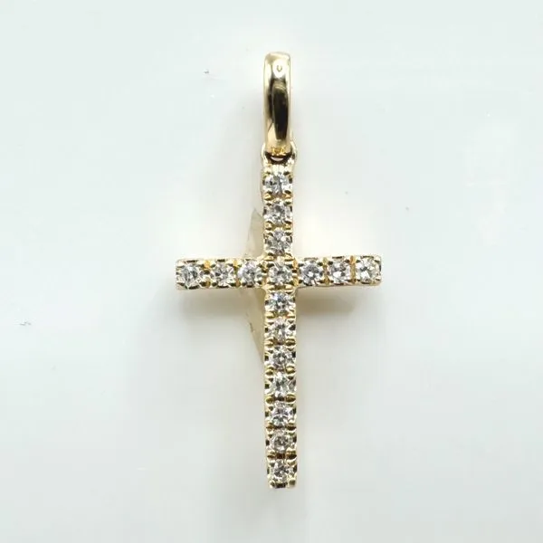14k yellow gold natural diamond cross pendant Lake Saint Louis Jewelers Lake Saint Louis, MO