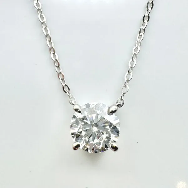 14K white gold Lab grown diamond solitaire necklace Lake Saint Louis Jewelers Lake Saint Louis, MO