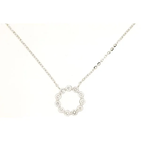 14K white gold natural diamond circle necklace Lake Saint Louis Jewelers Lake Saint Louis, MO