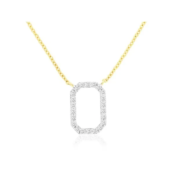 14K yellow gold open rectangle natural diamond necklace Lake Saint Louis Jewelers Lake Saint Louis, MO
