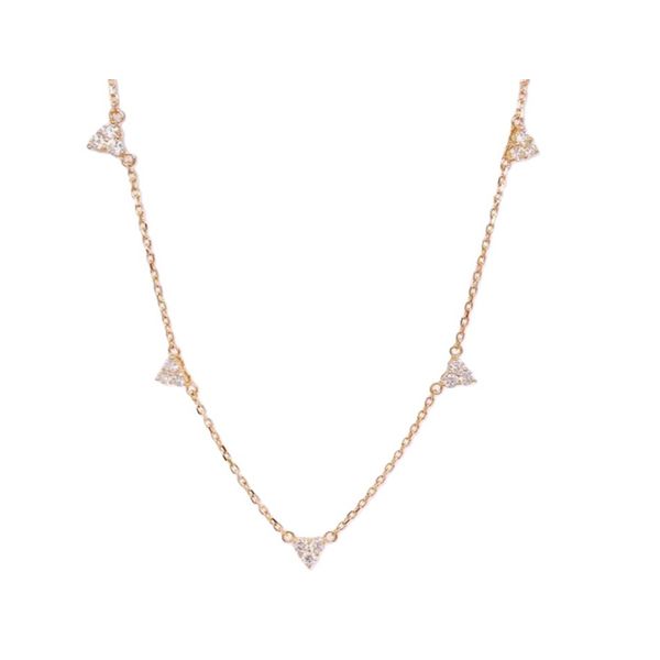 14k yellow gold natural diamond station necklace. Lake Saint Louis Jewelers Lake Saint Louis, MO