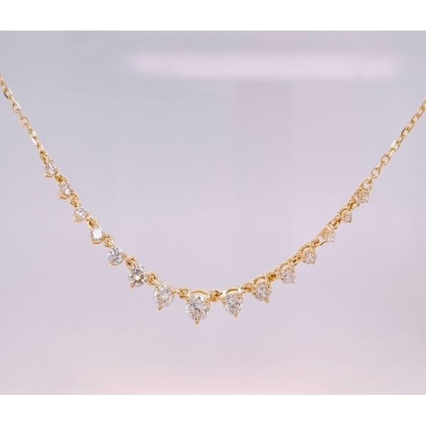 14k yellow gold natural diamond necklace. Lake Saint Louis Jewelers Lake Saint Louis, MO