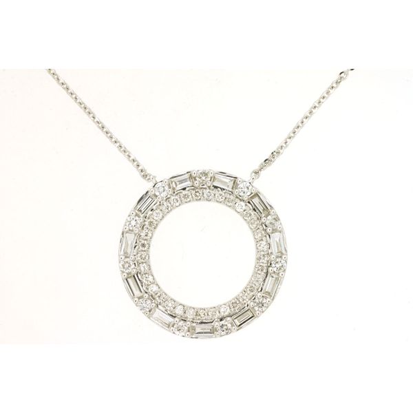 14k white gold natural diamond circle necklace Lake Saint Louis Jewelers Lake Saint Louis, MO