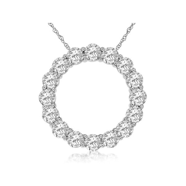 14K white gold natural diamond circle necklace Lake Saint Louis Jewelers Lake Saint Louis, MO