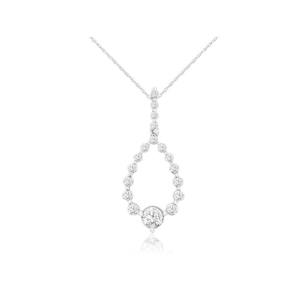 14K white gold natural diamond necklace. Lake Saint Louis Jewelers Lake Saint Louis, MO