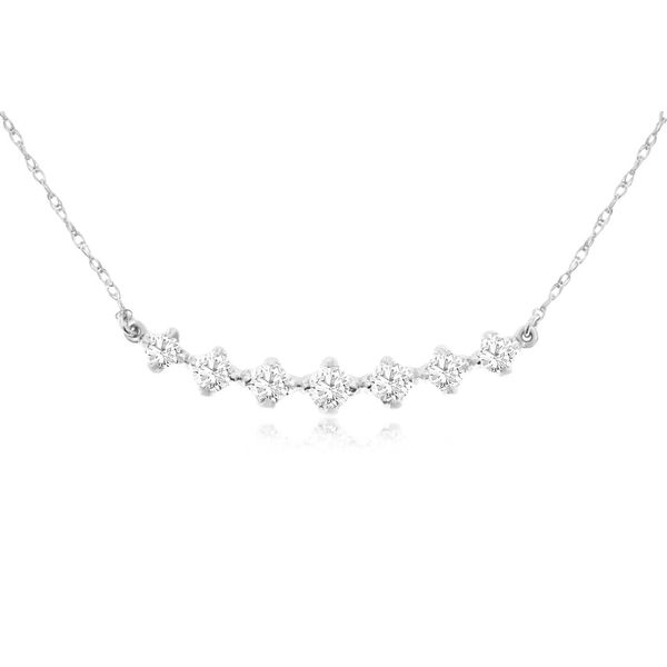 14K white gold natural diamond bar necklace Lake Saint Louis Jewelers Lake Saint Louis, MO