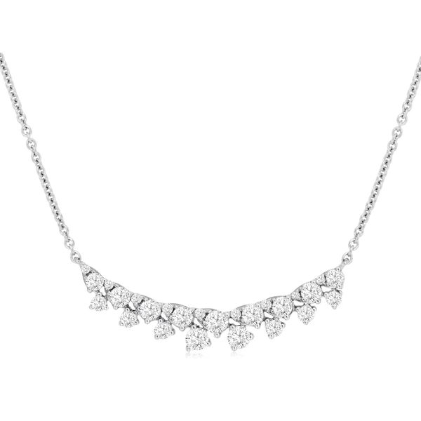 14K white gold natural diamond bar necklace Lake Saint Louis Jewelers Lake Saint Louis, MO