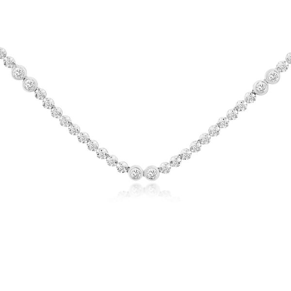 14k white gold natural diamond line necklace. Lake Saint Louis Jewelers Lake Saint Louis, MO