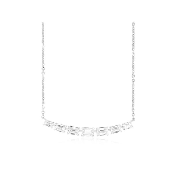 14K White Gold Natural Diamond Bar Necklace Lake Saint Louis Jewelers Lake Saint Louis, MO