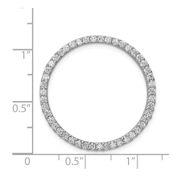 Sterling Silver Rhodium-plated Cubic Zirconia Circle Pendant Image 3 Lake Saint Louis Jewelers Lake Saint Louis, MO