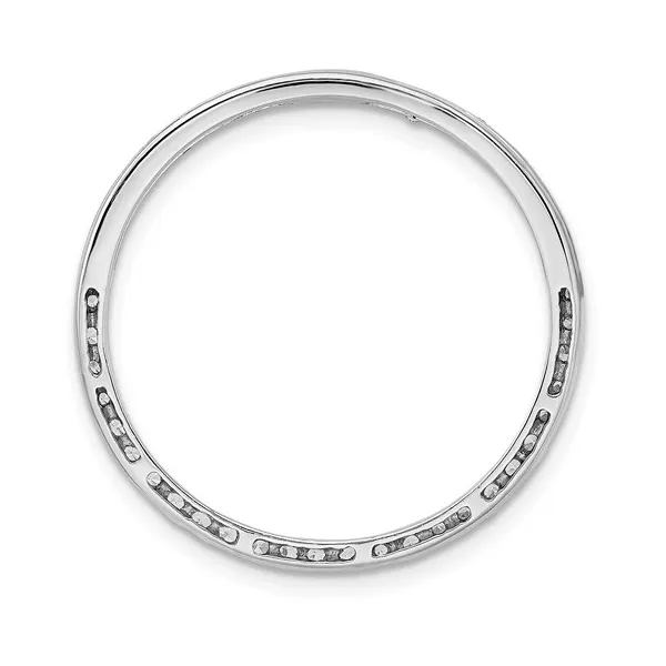 Sterling Silver Rhodium-plated Cubic Zirconia Circle Pendant Image 4 Lake Saint Louis Jewelers Lake Saint Louis, MO