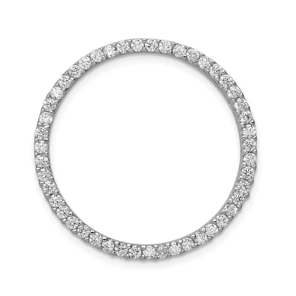 Sterling Silver Rhodium-plated Cubic Zirconia Circle Pendant Lake Saint Louis Jewelers Lake Saint Louis, MO