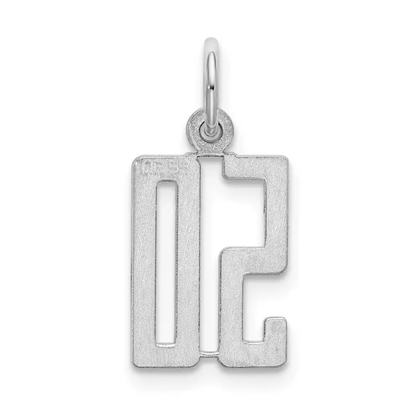 Sterling Silver/Rhodium-plated Elongated Number 50 Charm Image 3 Lake Saint Louis Jewelers Lake Saint Louis, MO