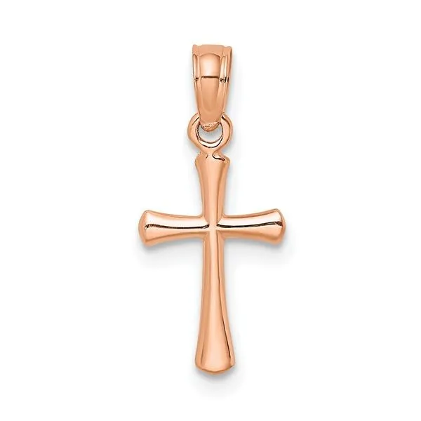 14K rose gold beveled cross pendant Lake Saint Louis Jewelers Lake Saint Louis, MO
