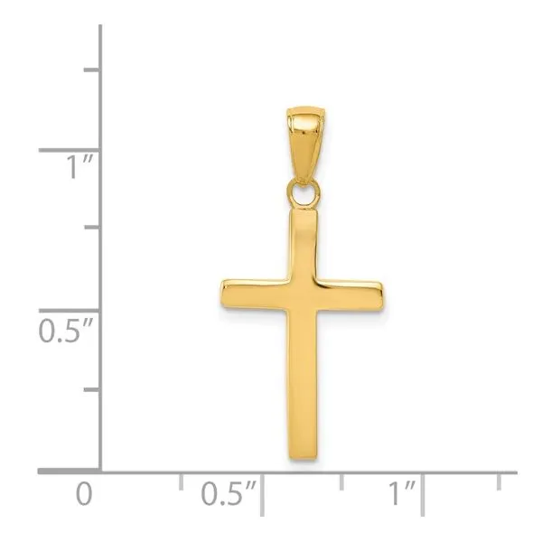 14K yellow gold polished cross pendant Image 3 Lake Saint Louis Jewelers Lake Saint Louis, MO