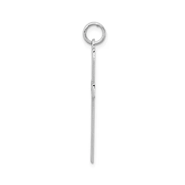 Sterling Silver Rhodium-plated Laser Designed Cross Pendant Image 2 Lake Saint Louis Jewelers Lake Saint Louis, MO