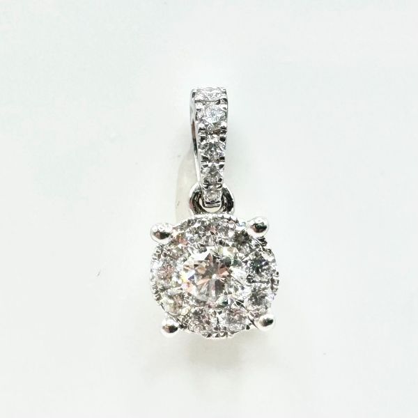 14k white gold natural diamond cluster pendant. Lake Saint Louis Jewelers Lake Saint Louis, MO