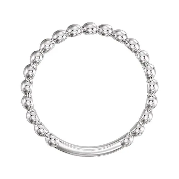 10K white gold beaded stackable ring Image 2 Lake Saint Louis Jewelers Lake Saint Louis, MO