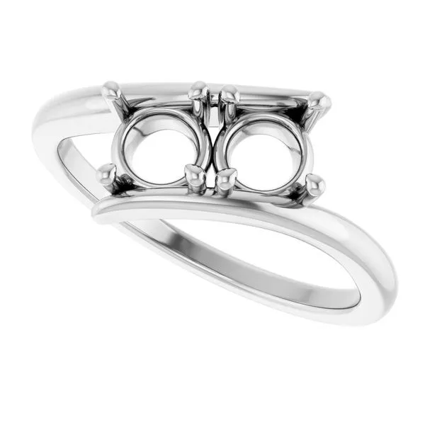 14k white gold two stone ring mounting Image 2 Lake Saint Louis Jewelers Lake Saint Louis, MO