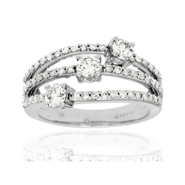 14K white gold triple row natural diamond negative space fashion ring Lake Saint Louis Jewelers Lake Saint Louis, MO