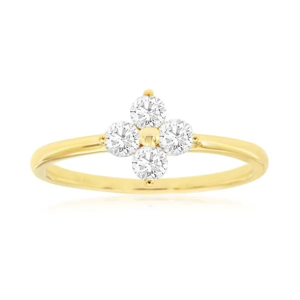 14K yellow gold natural diamond flower ring Lake Saint Louis Jewelers Lake Saint Louis, MO